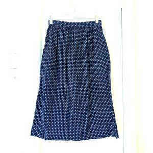 Vintage Handmade Midi Skirt with Pockets, High Waisted